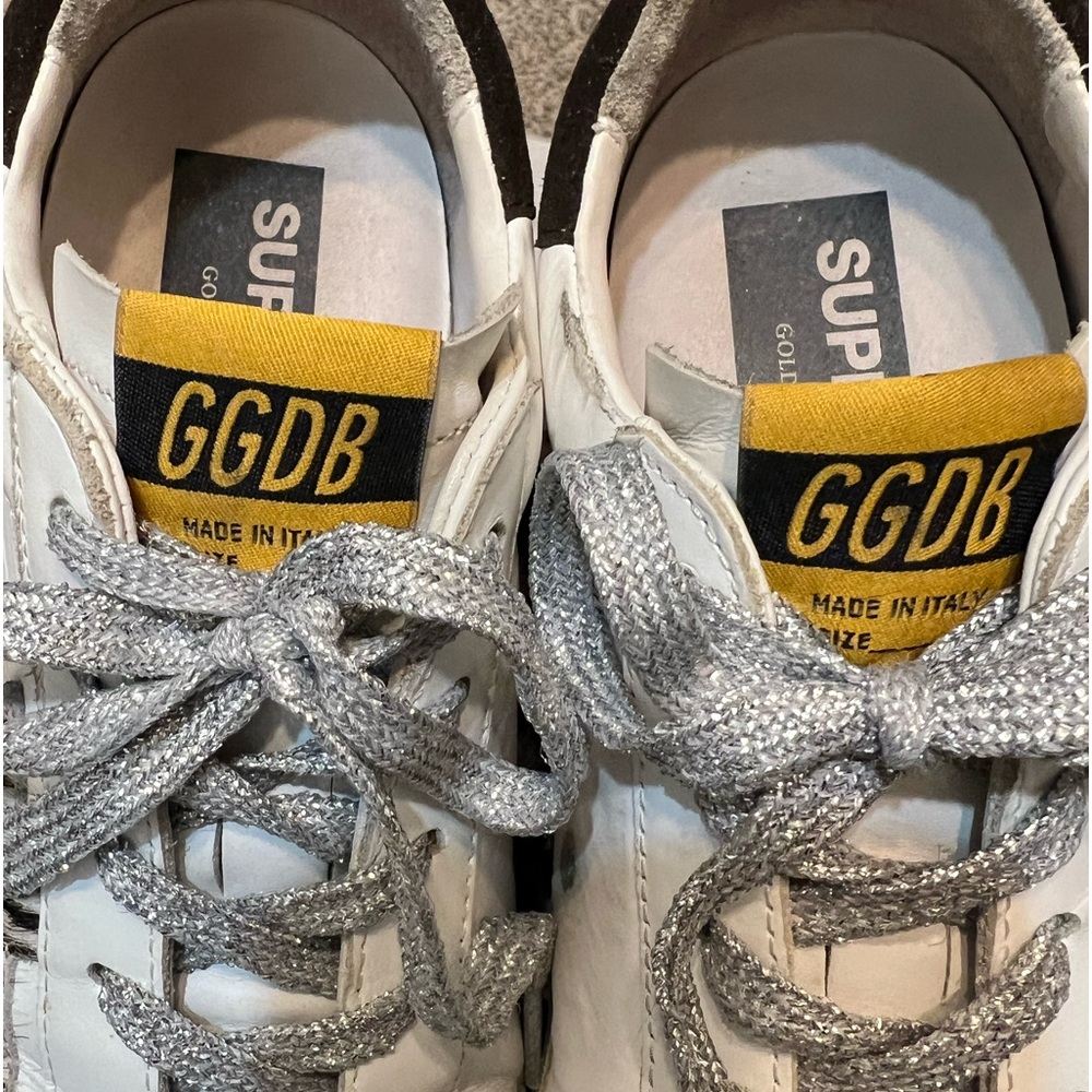 GOLDEN GOOSE Deluxe Brand Superstar Zebra-Striped Star Sneakers Size 9.5 - Picture 3 of 14